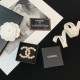 Chanel Bamboo style 10 pearl CC Crystal Brooch