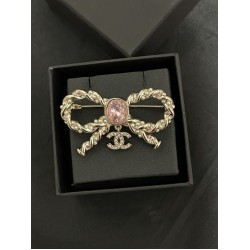 Chanel Pink diamond bow brooch