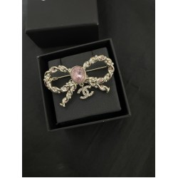 Chanel Pink diamond bow brooch