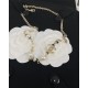 Chanel Black and white fashion trend double CC letter drip enamel pearl Necklace