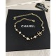 Chanel Black and white fashion trend double CC letter drip enamel pearl Necklace