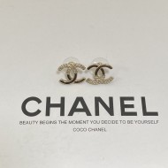 Chanel Fashionable and high-end half diamond splicing earrings with versatile temperament and letter earrings