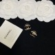 Chanel Fashionable and high-end half diamond splicing earrings with versatile temperament and letter earrings