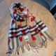 BURBERRY Classic European and American British Love Printed Checkered Scarf Male and female couple's wool tassel thick scarf