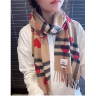 BURBERRY Classic European and American British Love Printed Checkered Scarf Male and female couple's wool tassel thick scarf