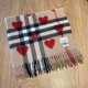 BURBERRY Classic European and American British Love Printed Checkered Scarf Male and female couple's wool tassel thick scarf