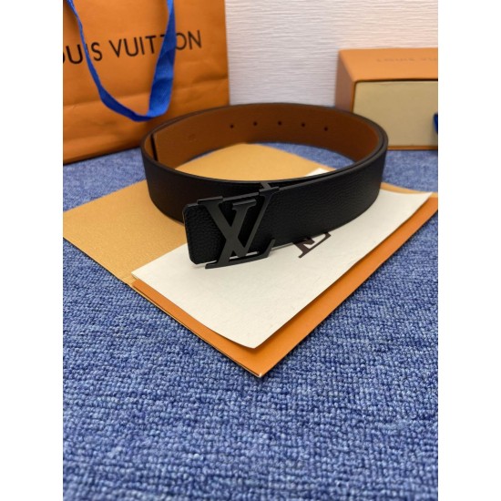 LV Fashion Trend caviar Monogram Leather Belt