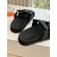 Hermes Thick soled men's summer casual fashion one-piece exterior flat Velcro slippers