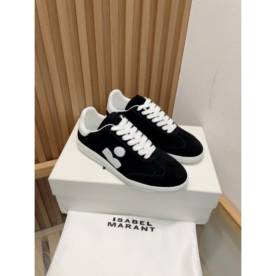 ISABEL MARANT New lace up European board shoes, casual retro color blocked sports shoes