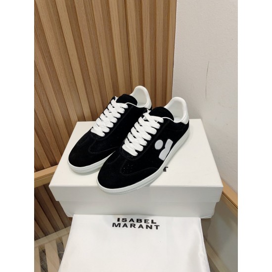 ISABEL MARANT New lace up European board shoes, casual retro color blocked sports shoes