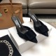 Manolo Blahnik Suede Fashion Baita Pointed Cat Heel Cool Dragging High Heels