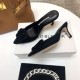 Manolo Blahnik Suede Fashion Baita Pointed Cat Heel Cool Dragging High Heels