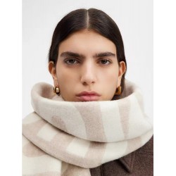 2024 autumn and winter new jacquemus wool scarf letter jacquard logo tassel shawl unisex scarf