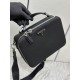 Prada Handle style cross pattern fashionable casual diagonal leather men's shoulder bag