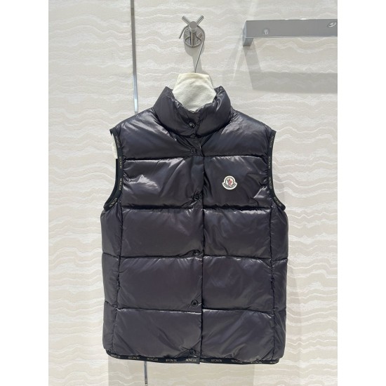 MONCLER 2024 New Badia Ladies' standing collar sleeveless down jacket Warm Men women's vest jacket