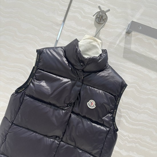 MONCLER 2024 New Badia Ladies' standing collar sleeveless down jacket Warm Men women's vest jacket