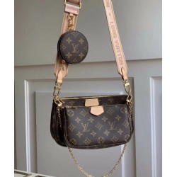 LV Old Flower Three in One Mahjong Bag Underarm small bag woven strap single shoulder bag crossbody chain bag