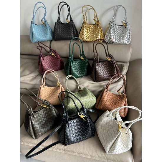 Bottega Veneta AAAAA+ Andiamo Parachute Cowhide woven shoulder bag Knot multi-purpose handbag