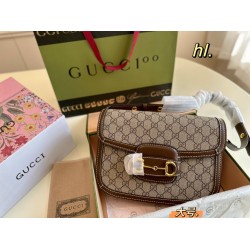 GUCCI Horsebit 1955 Classic horse buckle metal logo shoulder bag