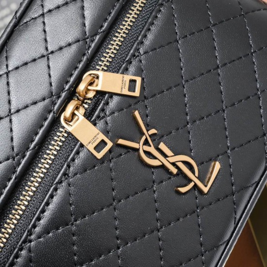 YSL Mini Gaby Saint Laurent Same style as Rose Sheepskin crossbody handbag Double zipper dressing bag