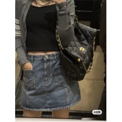 Chanel Small size sheepskin Clutch 24  hobo bag high-capacity armpit pouch Two chains Foldable Single handbag