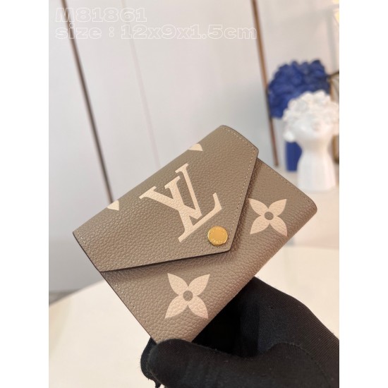 LOUIS VUITTON Monogram Empreinte Soft grain leather Banknotes wallet  Screen printing embossing Short purse moneybag