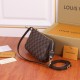 LV  Coffee plaid classic zipper single shoulder diagonal cross bag