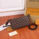 LV  Coffee plaid classic zipper single shoulder diagonal cross bag