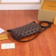 LV  Coffee plaid classic zipper single shoulder diagonal cross bag