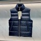 Dior New stand up collar dark floral embossed down vest for both men and women Thickened and warm outer letter jacket