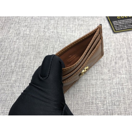 GUCCI Real leather credit card bag, postcard bag, zero wallet