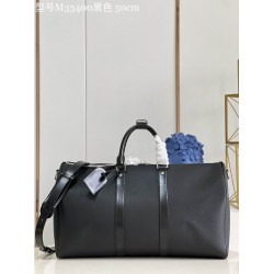 Black KEEPALL 50cm checked Men's and women's travel bags