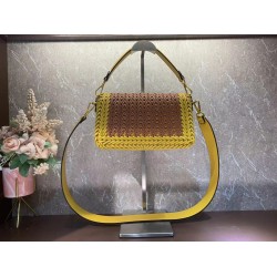 FENDI Iconic Baguette Weaving contrasting 3D textures shoulder bag