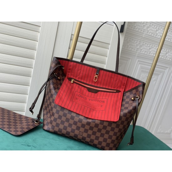 Brown Checkered And Black Checkered Neverfull Medium Handbag