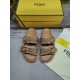 FENDI FF decorative buckle FF pattern Flat bottom slippers