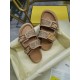 FENDI FF decorative buckle FF pattern Flat bottom slippers