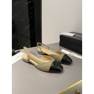 Chanel New Shiny toe cap single shoes/sandals